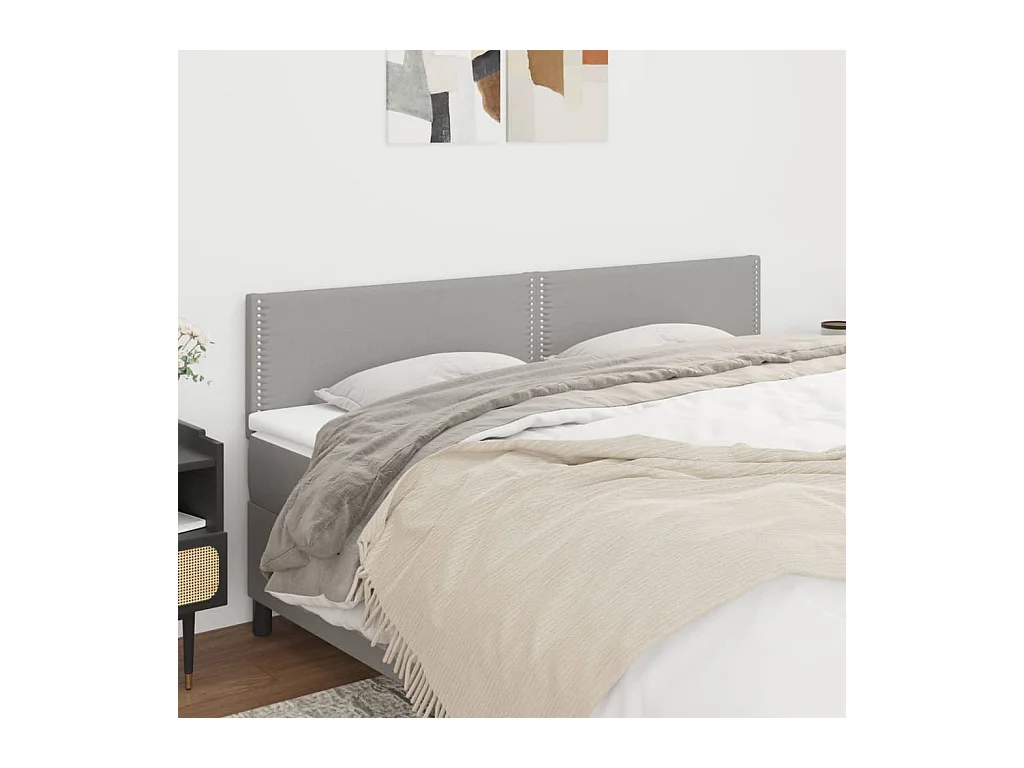 Kopfteile 2 Stk. Hellgrau 90x5x78/88 cm Stoff