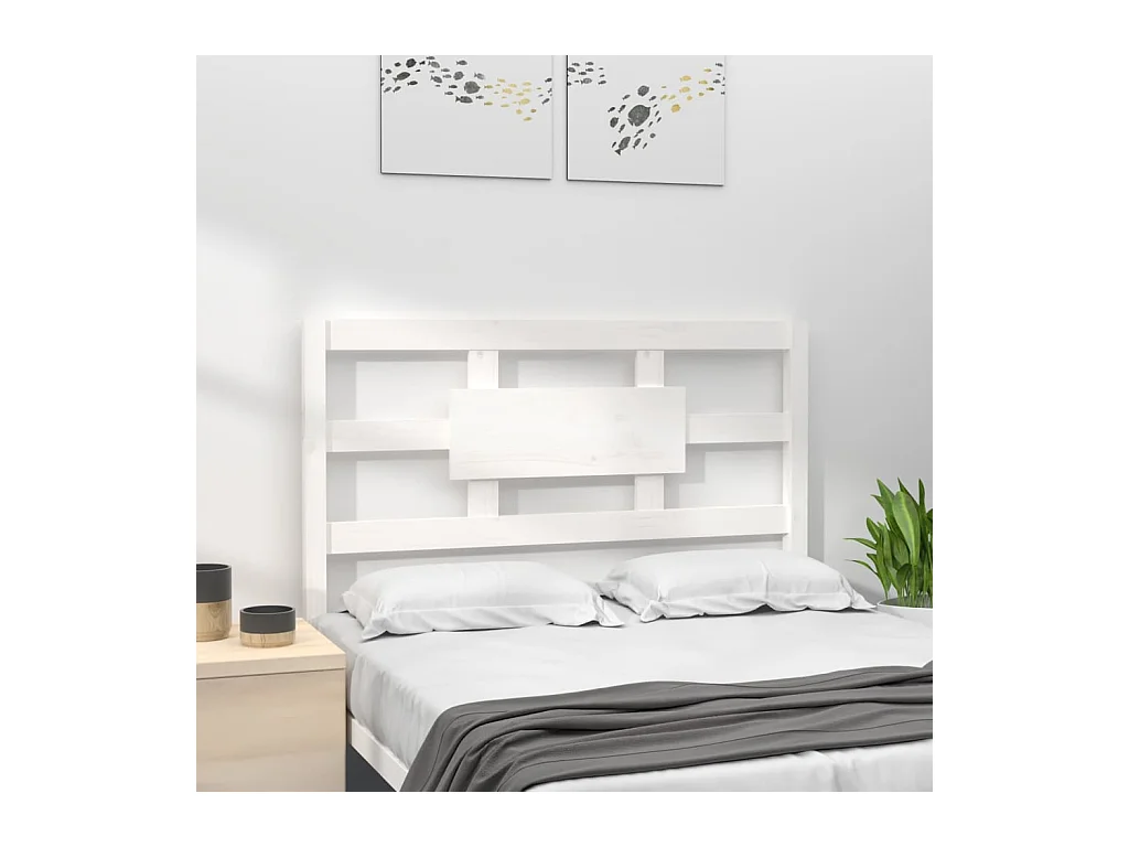 Cabecero blanco 95,5x4x100 cm Madera maciza de pino