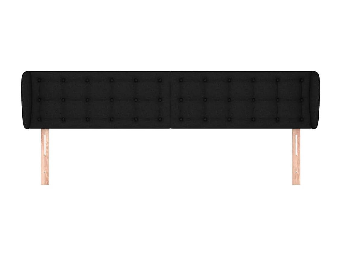 Hoofdbord met vleugels Zwart 163x23x78/88 cm Stof