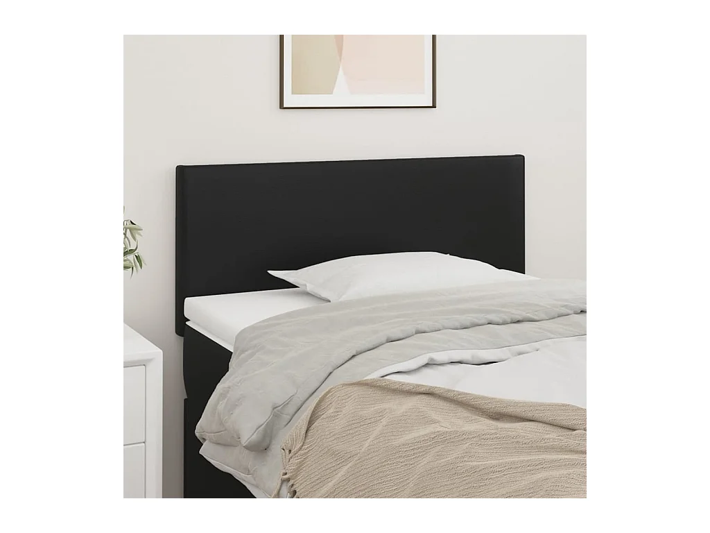 Cabecero negro 90x5x78/88 cm Piel sintética