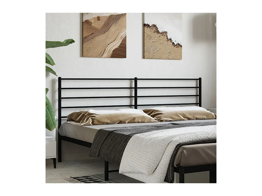 Tête de lit métal noir 200 cm