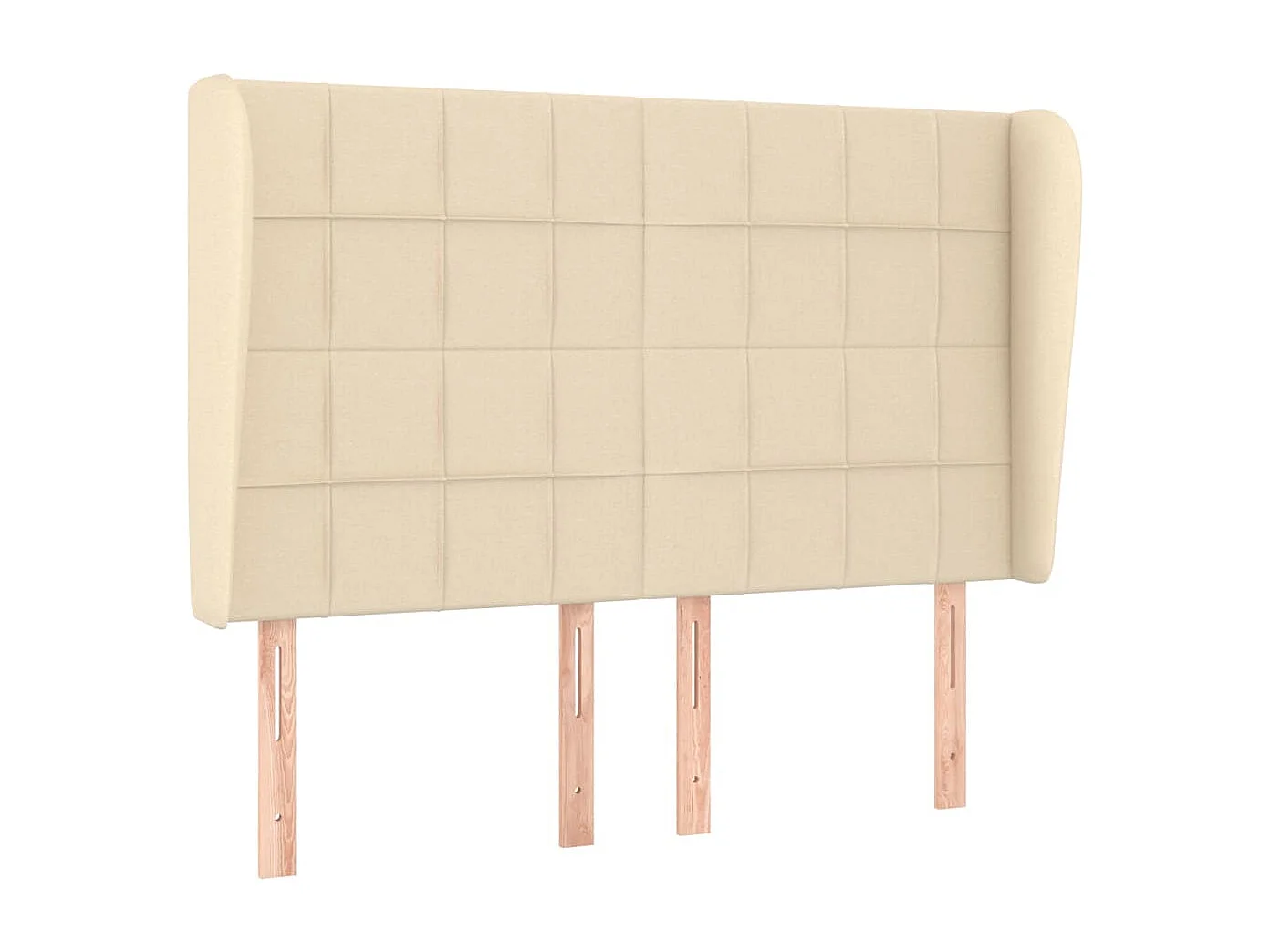 Testiera con ali Crema 147x23x118/128 cm Tessuto