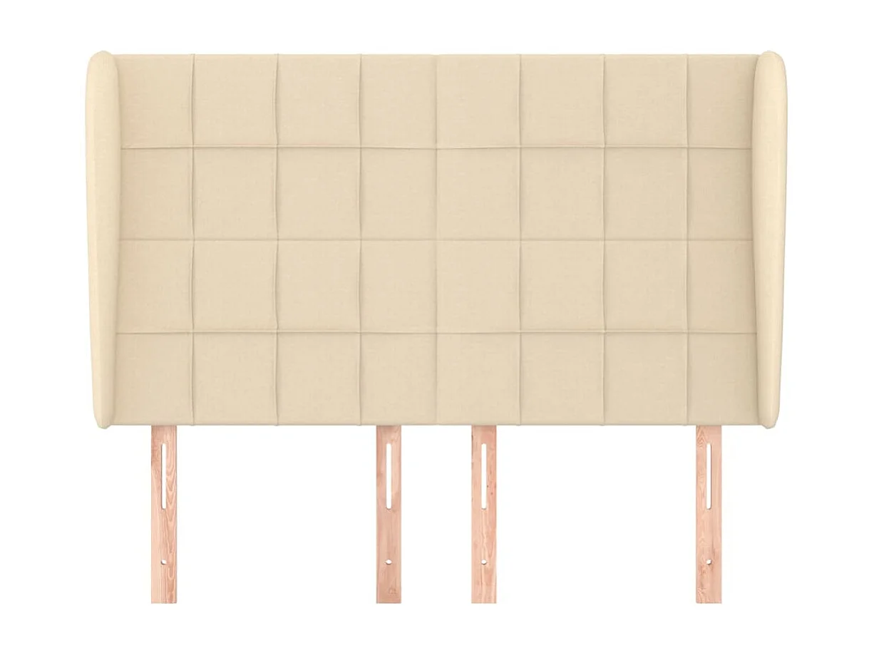 Testiera con ali Crema 147x23x118/128 cm Tessuto