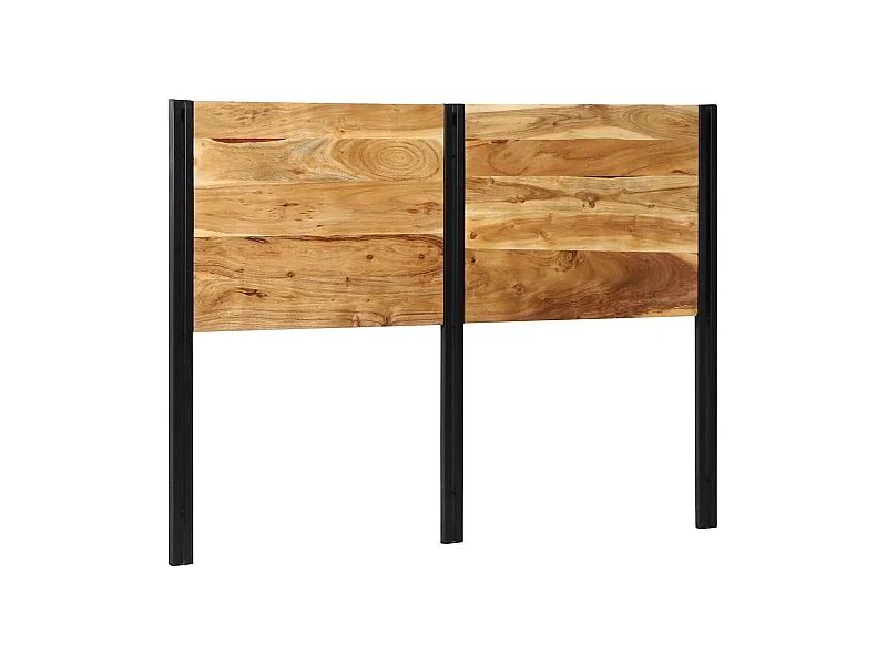 Hoofdbord van 140 cm in massief acaciahout en ijzer