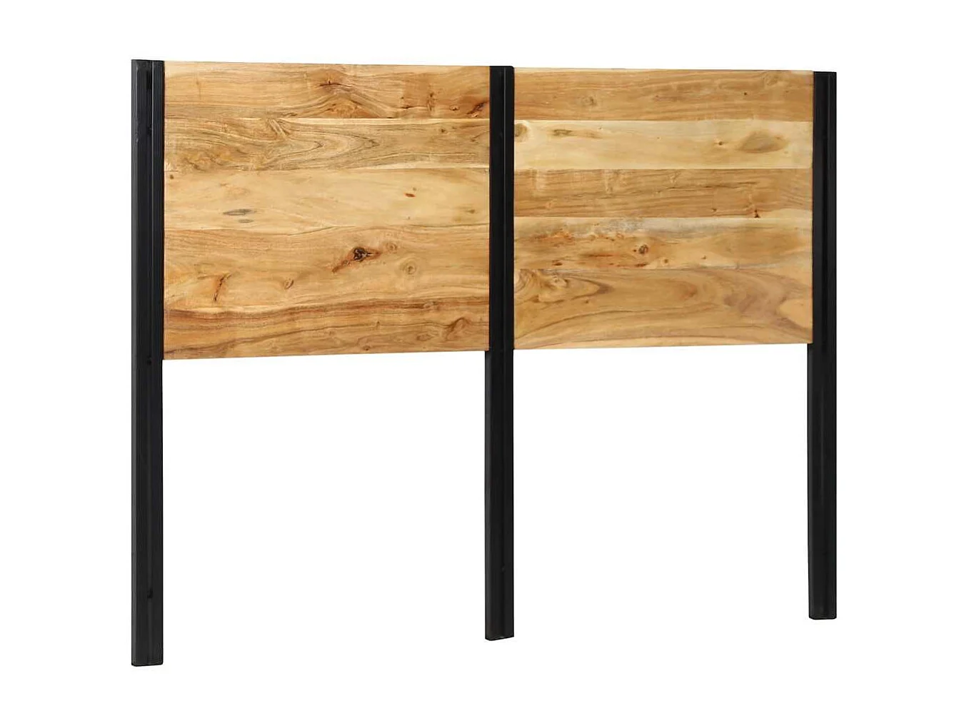 Testiera da 140 cm in legno massello di acacia e ferro