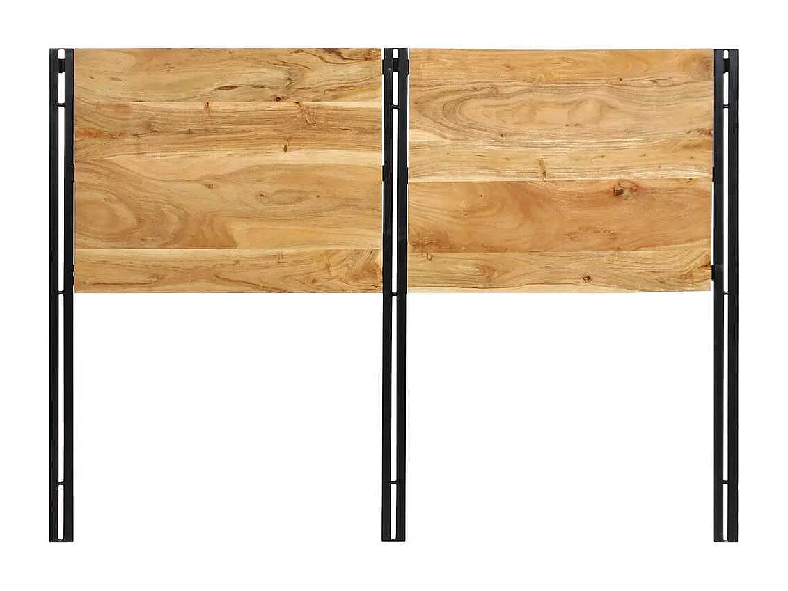 Testiera da 140 cm in legno massello di acacia e ferro