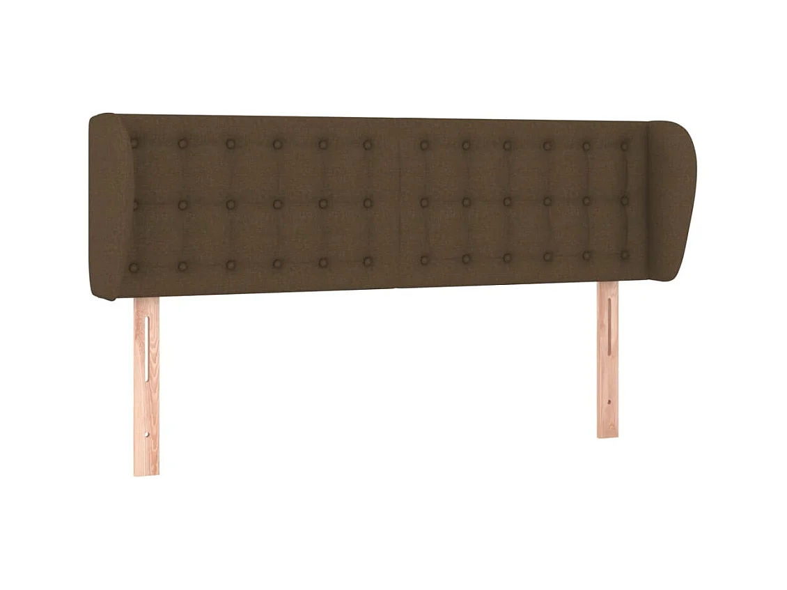 Cabecero con alas Marrón oscuro 147x23x78/88 cm Tela