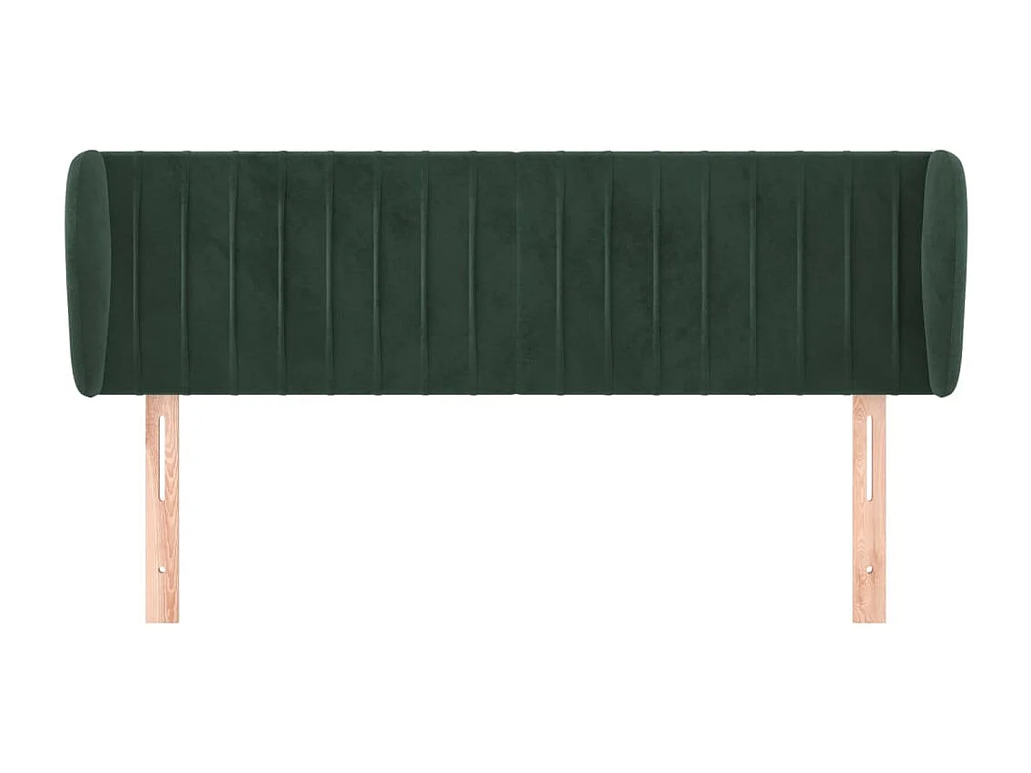 Tête de lit avec oreilles Vert foncé 147x23x78/88 cm Velours