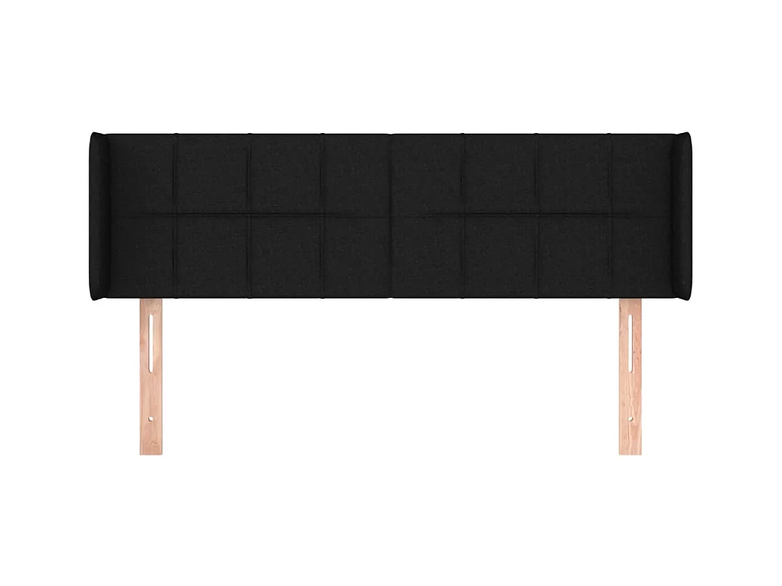 Kopfteil mit Flügeln Schwarz 147x16x78/88 cm Stoff