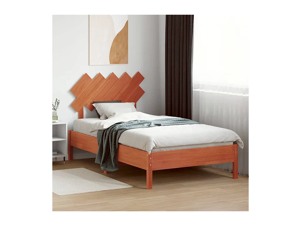 Braunes Wachskopfteil 100 cm massives Kiefernholz