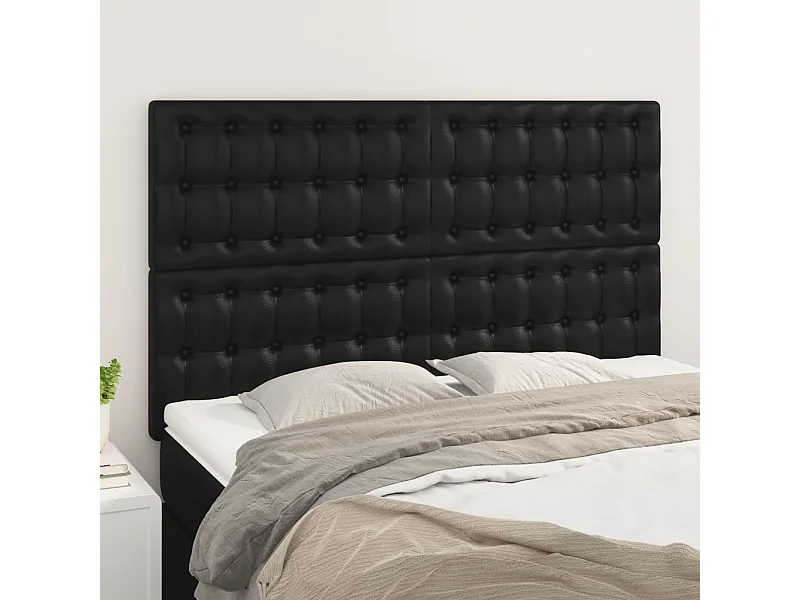 Têtes de lit 4 pcs Noir 72x5x78/88 cm Similicuir