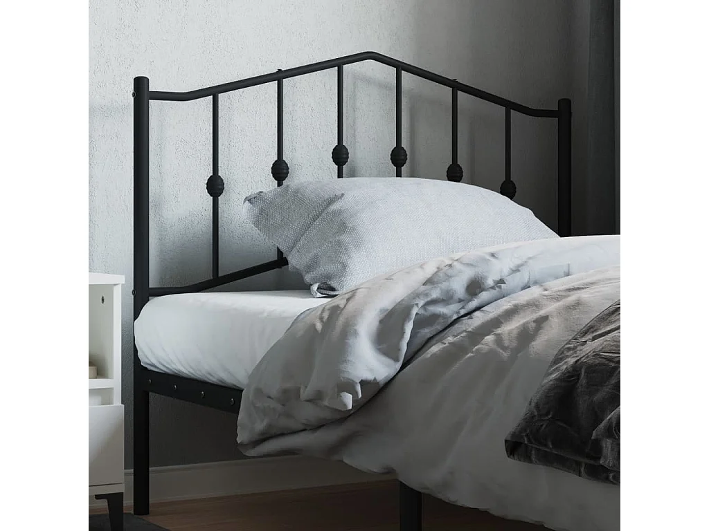 Zwart metalen hoofdbord 107 cm
