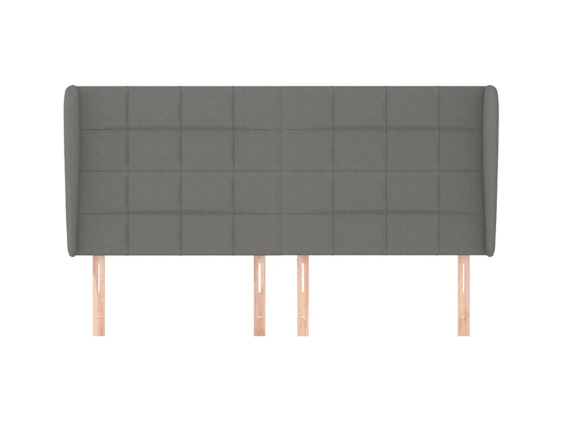 Tête de lit avec oreilles Gris foncé 183x23x118/128 cm Tissu