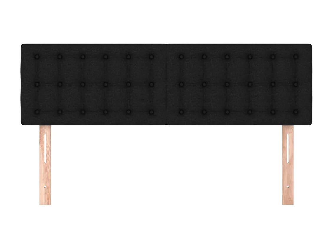 Têtes de lit 2 pcs Noir 72x5x78/88 cm Tissu