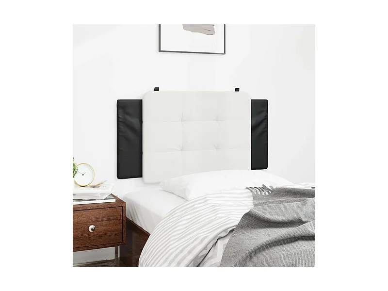 Zwart-wit hoofdbordkussen 100 cm kunstleer