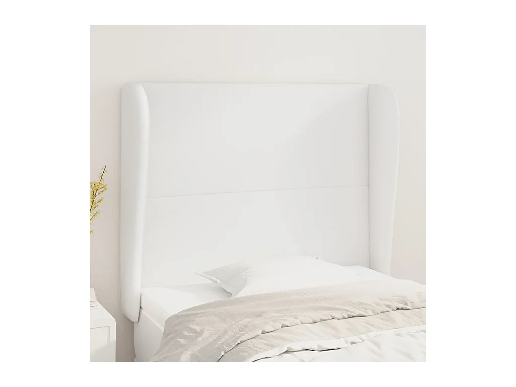 Cabecero con alas Blanco 93x23x118/128 cm Polipiel