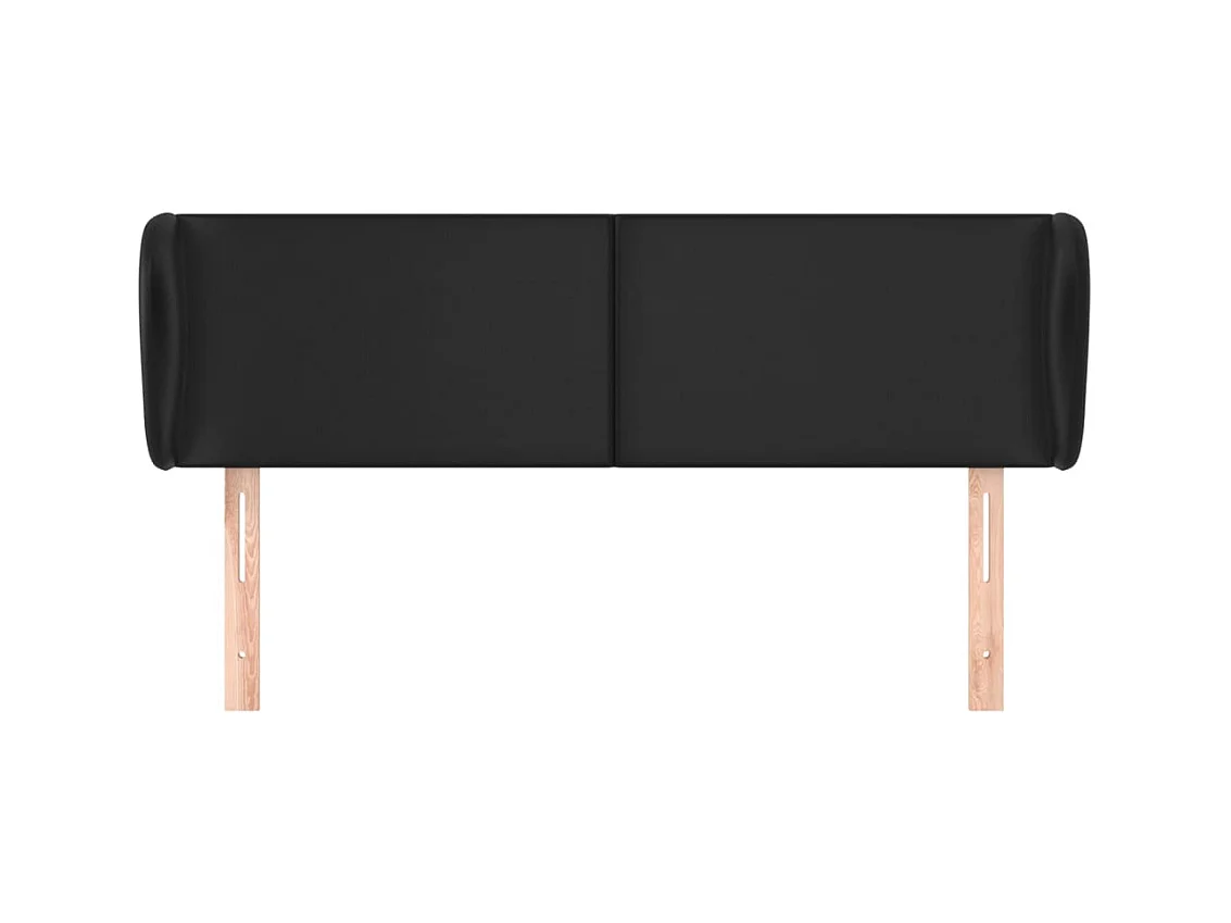 Tête de lit avec oreilles Noir 147x23x78/88 cm Similicuir