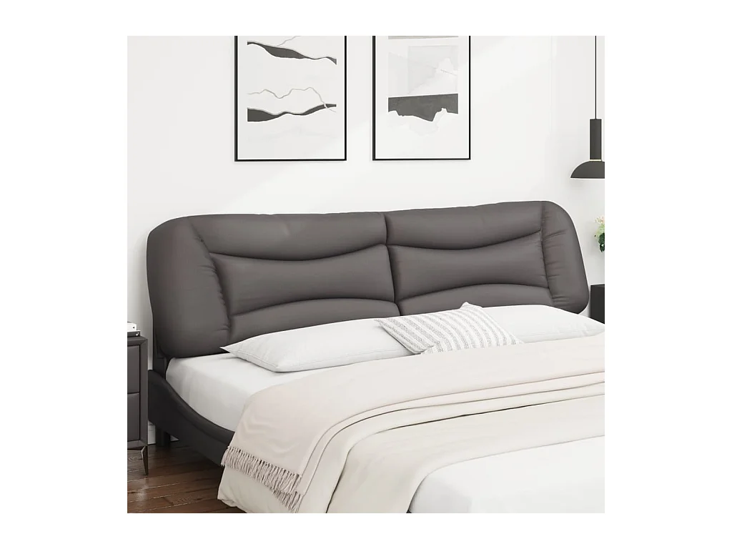 Graues Kopfteilkissen 200 cm Kunstleder