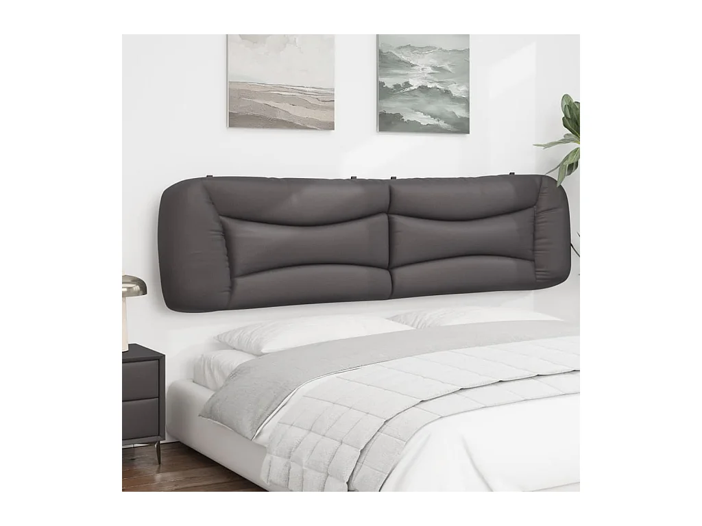 Graues Kopfteilkissen 200 cm Kunstleder