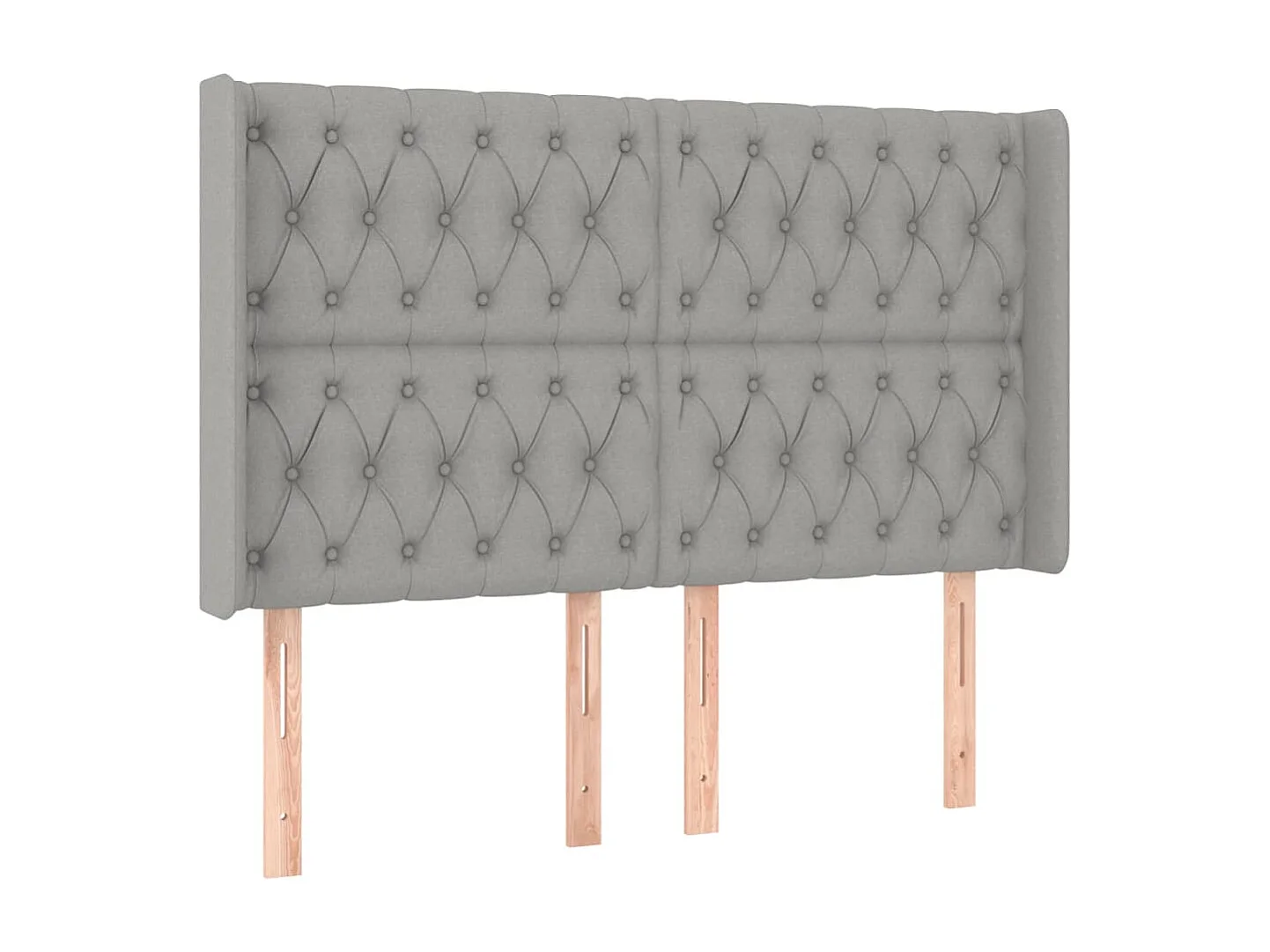 LED-Kopfteil Hellgrau 163x16x118/128 cm Stoff