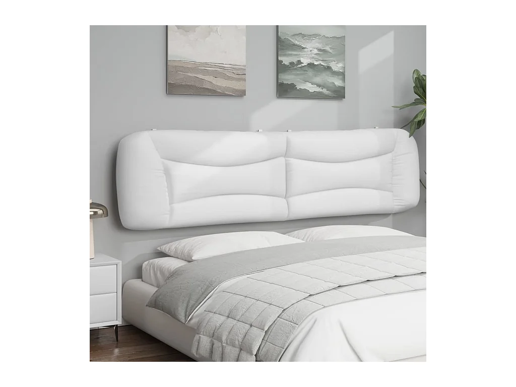 Wit hoofdbordkussen 200 cm kunstleer