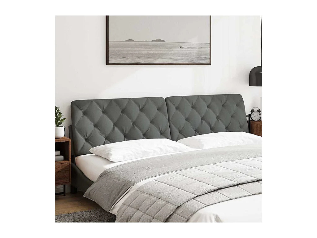 Coussin de tête de lit gris foncé 200 cm tissu