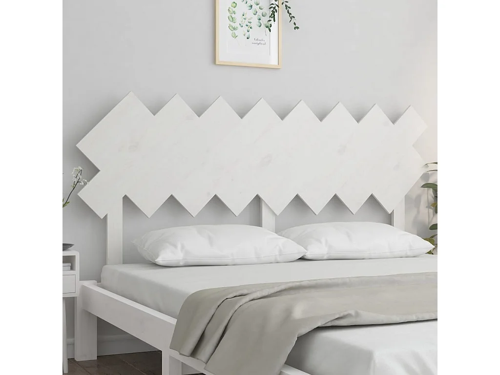Wit hoofdeinde 159,5x3x80,5 cm Massief grenenhout