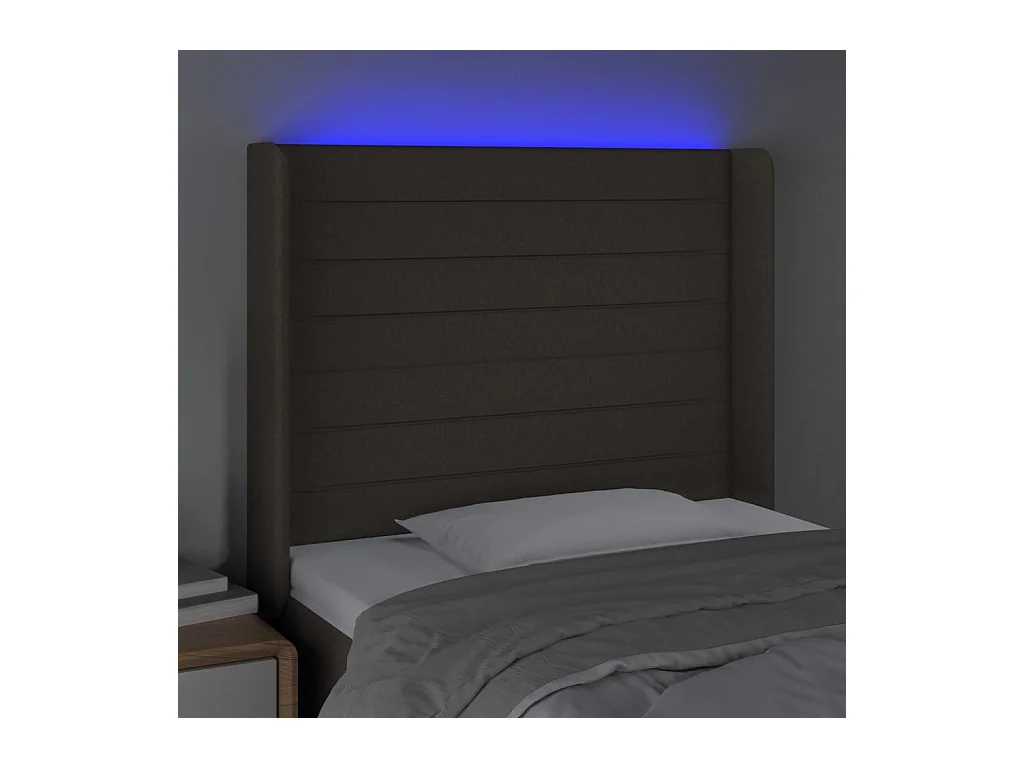 Cabecero LED color topo 103x16x118/128 cm Tela
