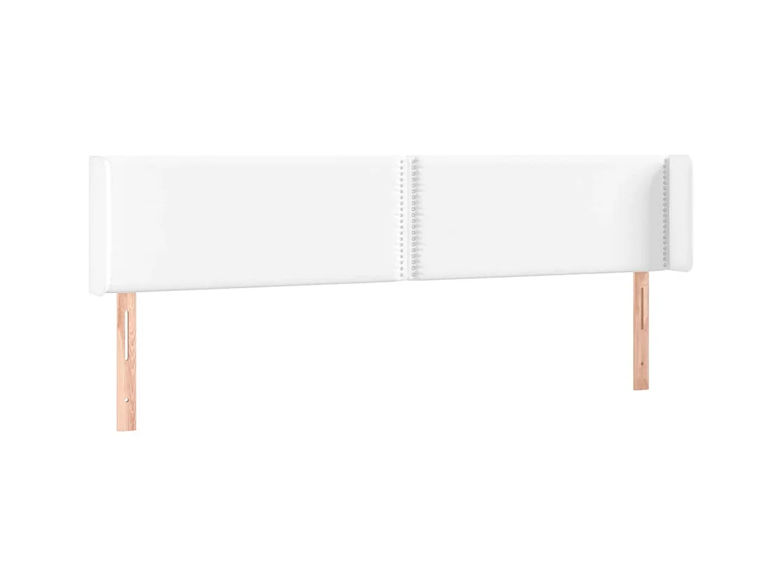 Tête de lit avec oreilles Blanc 183x16x78/88 cm Similicuir