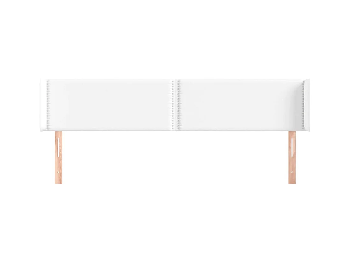 Tête de lit avec oreilles Blanc 183x16x78/88 cm Similicuir
