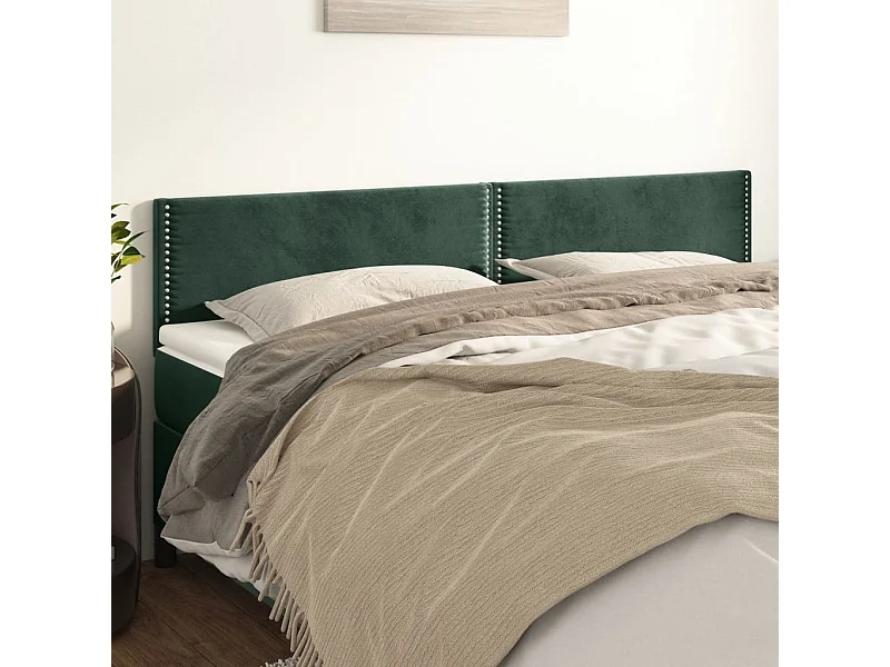 Hoofdborden 2 stuks Donkergroen 90x5x78/88 cm Fluweel