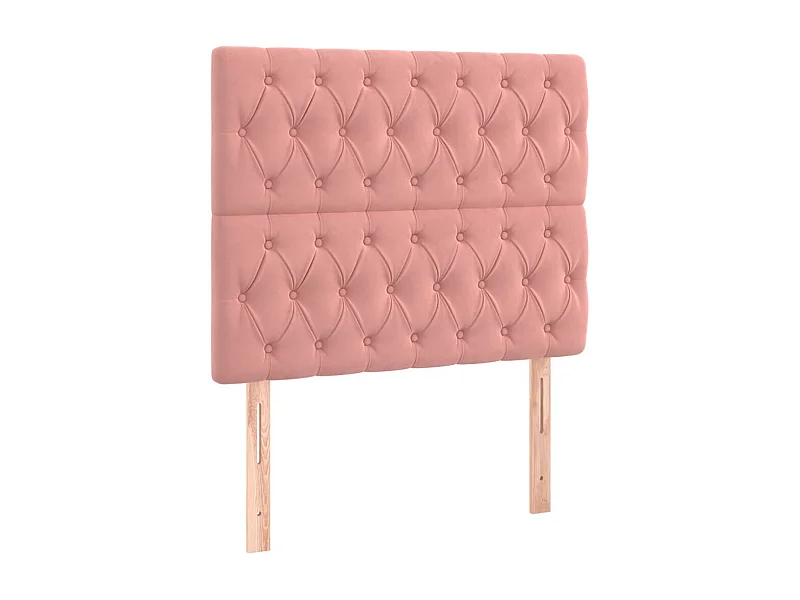 Têtes de lit 2 pcs Rose 90x7x78/88 cm Velours