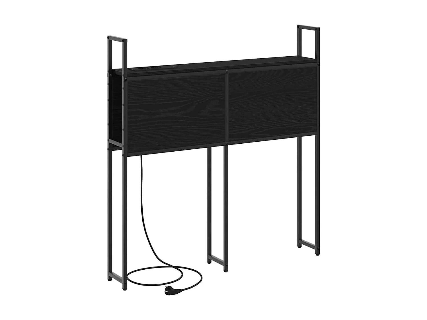 Opberghoofdbord met oplaadstation Zwart Eiken 100 cm