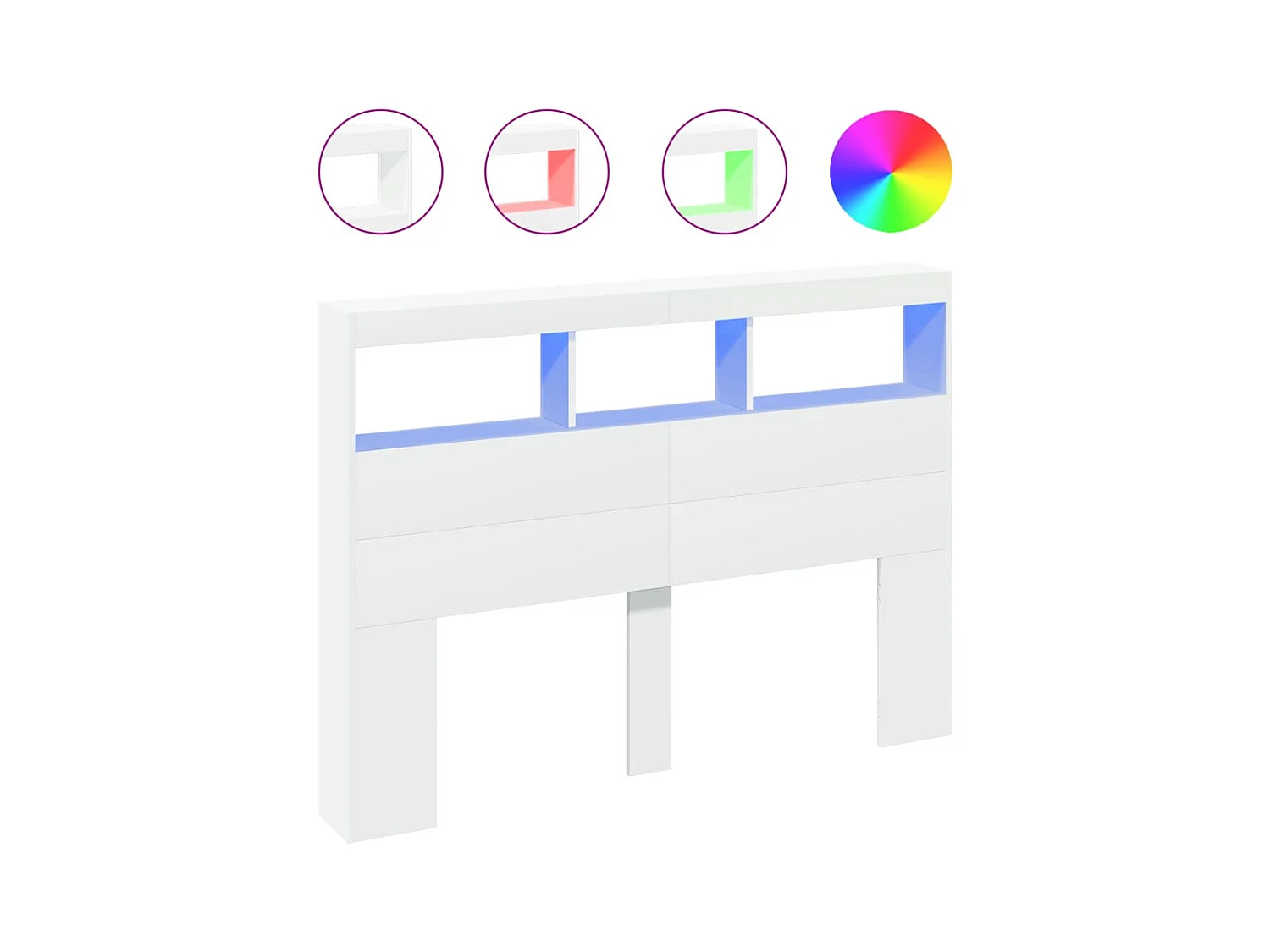 Cabecero de armario con LED blanco 140x17x102 cm