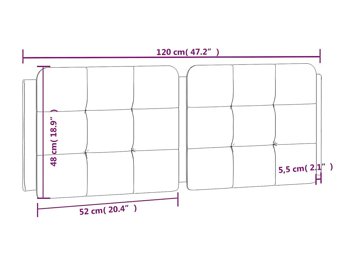 Bruin hoofdbordkussen 120 cm kunstleer