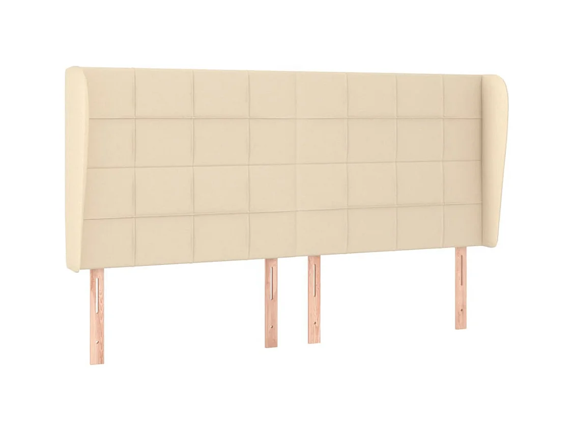 Hoofdbord met vleugels Crème 203x23x118/128 cm Stof