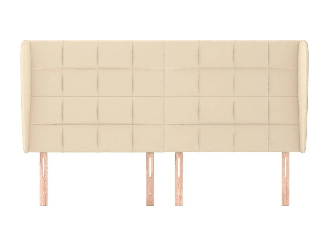 Tête de lit avec oreilles Crème 203x23x118/128 cm Tissu