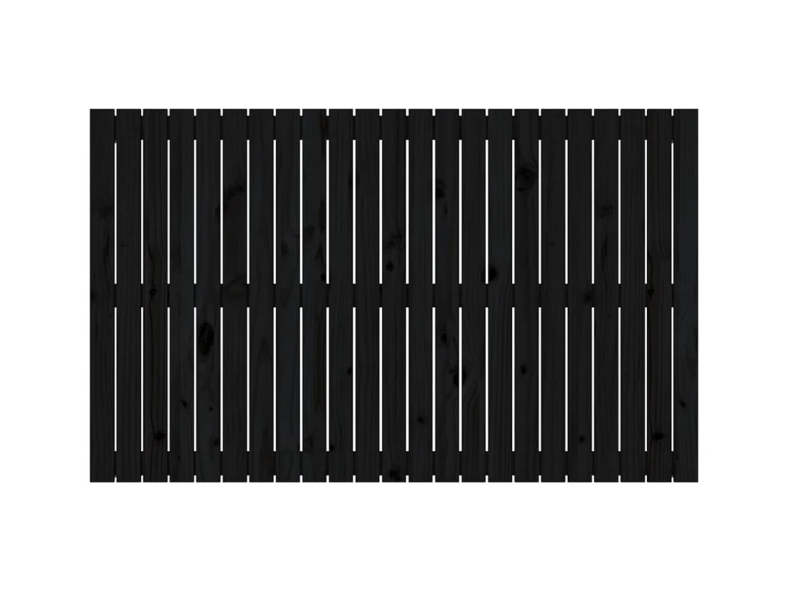 Tête de lit murale Noir 147x3x90 cm Bois massif de pin