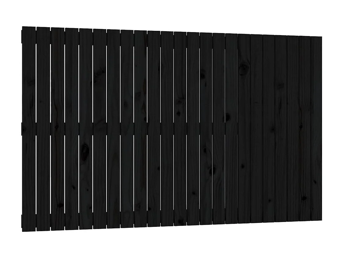 Cabecero de pared negro 147x3x90 cm Madera maciza de pino