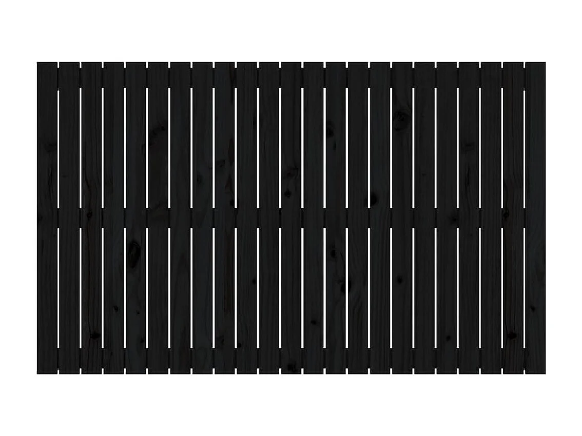 Cabecero de pared negro 147x3x90 cm Madera maciza de pino
