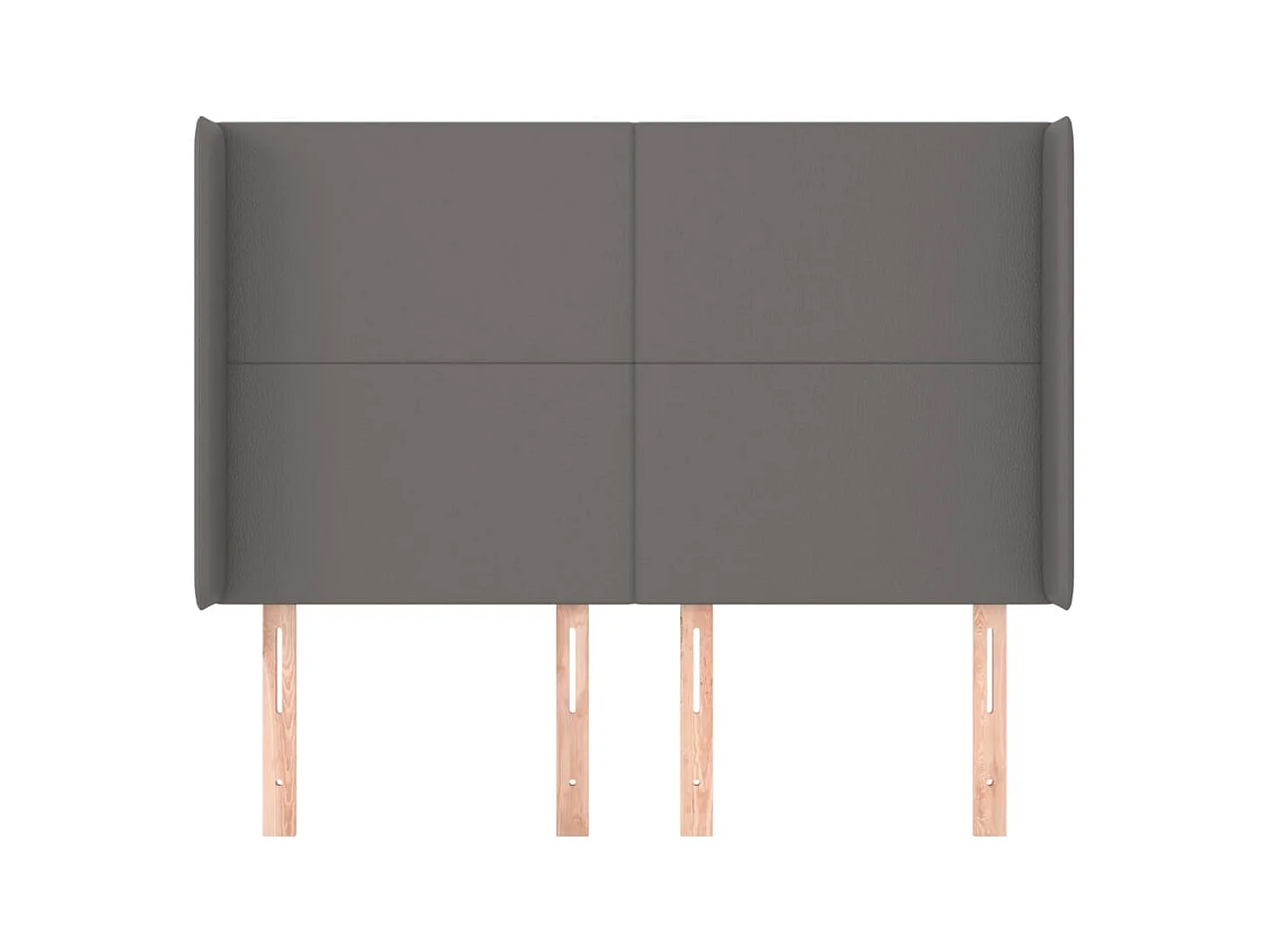 Kopfteil mit Flügeln Grau 147x16x118/128 cm Kunstleder