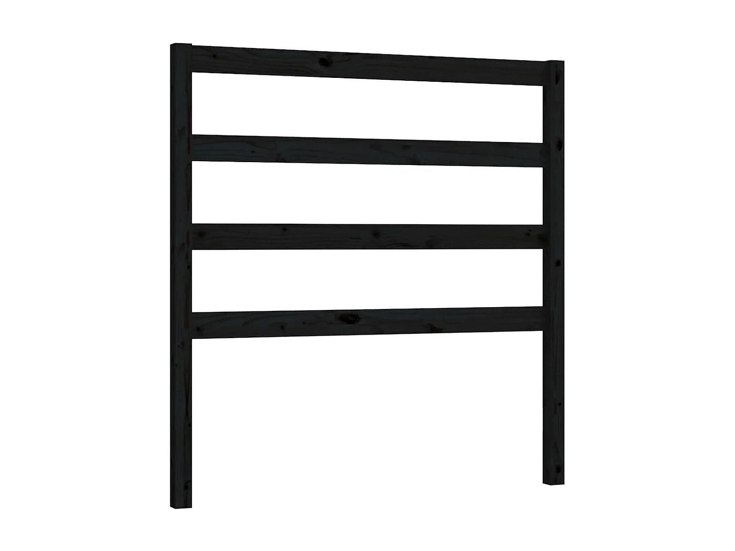 Tête de lit Noir 95x4x100 cm Bois massif de pin