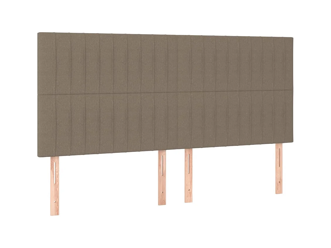Taupe LED-Kopfteil 200x5x118/128 cm Stoff