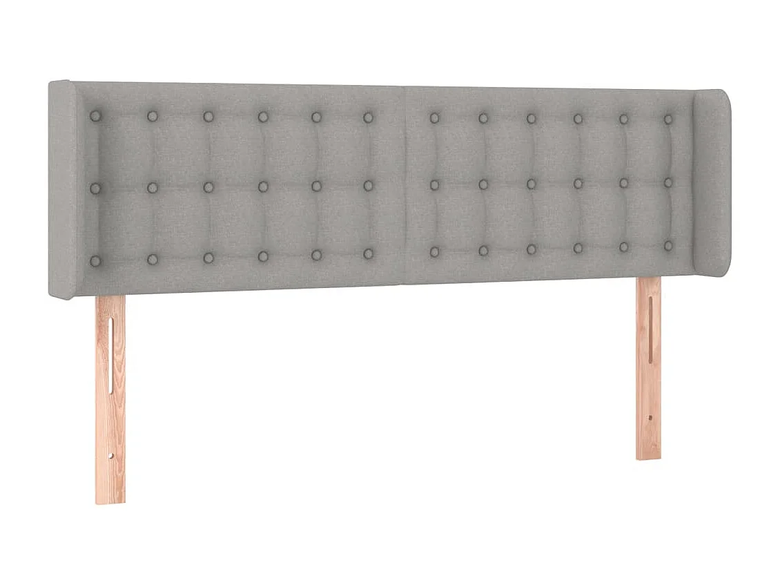 Testiera con ali Grigio chiaro 147x16x78/88 cm Tessuto