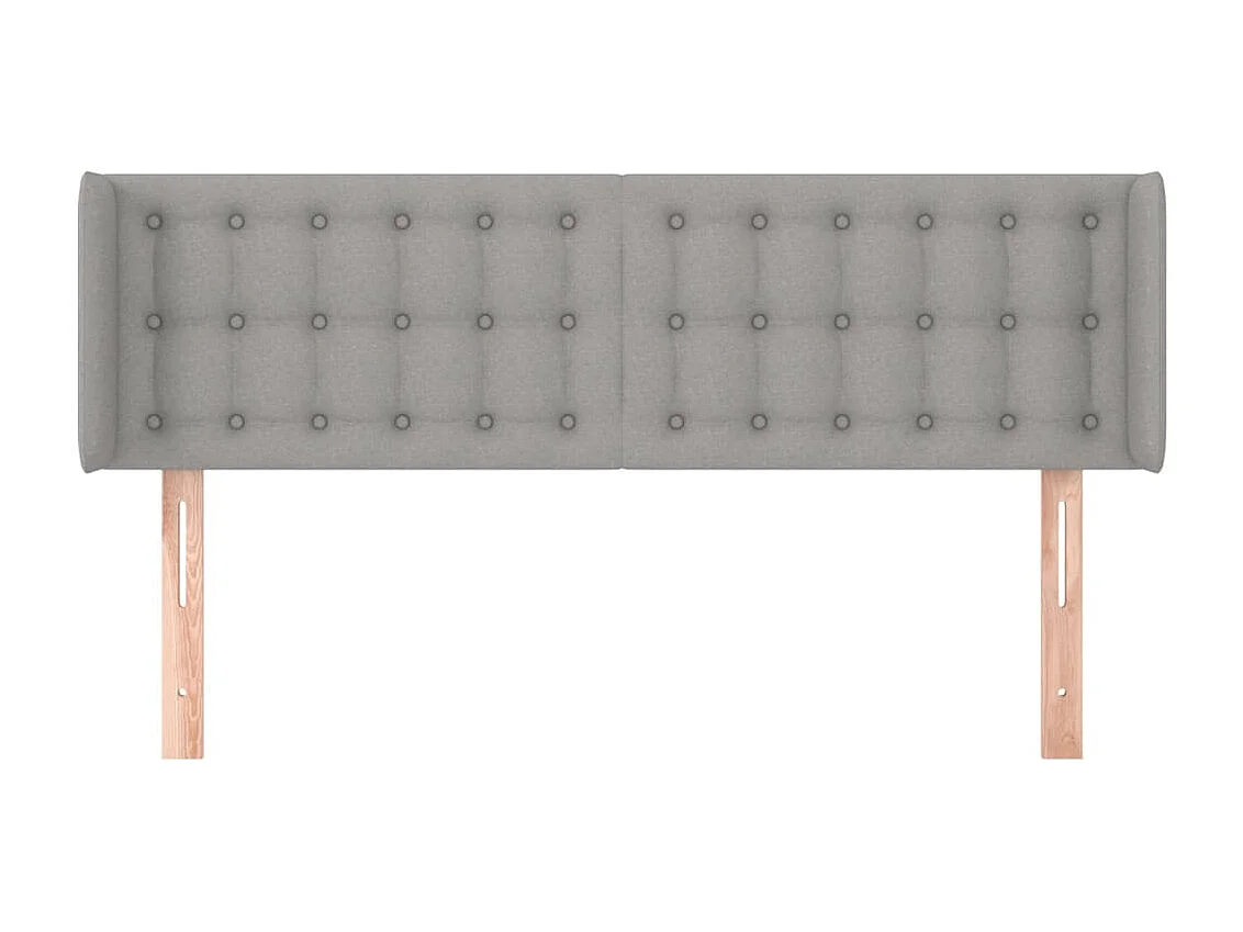 Testiera con ali Grigio chiaro 147x16x78/88 cm Tessuto