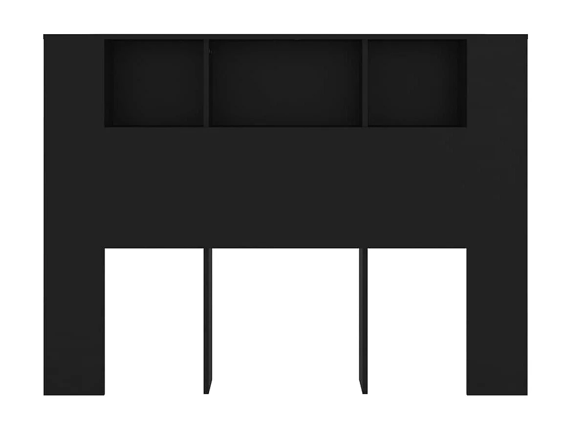 Armoire de tête de lit Noir 140x18,5x104,5 cm