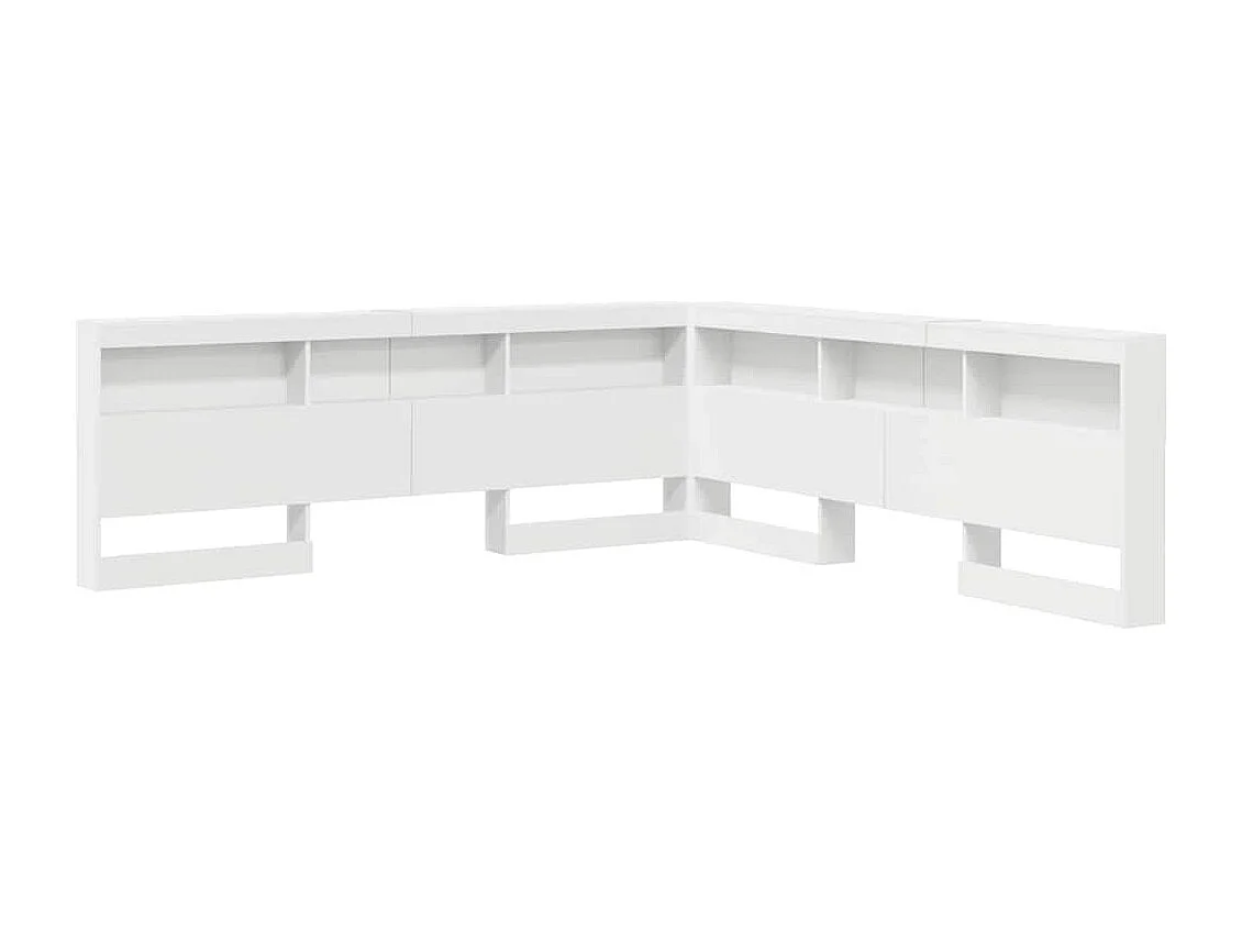 Testiera contenitore bianca 200 cm in legno ingegnerizzato