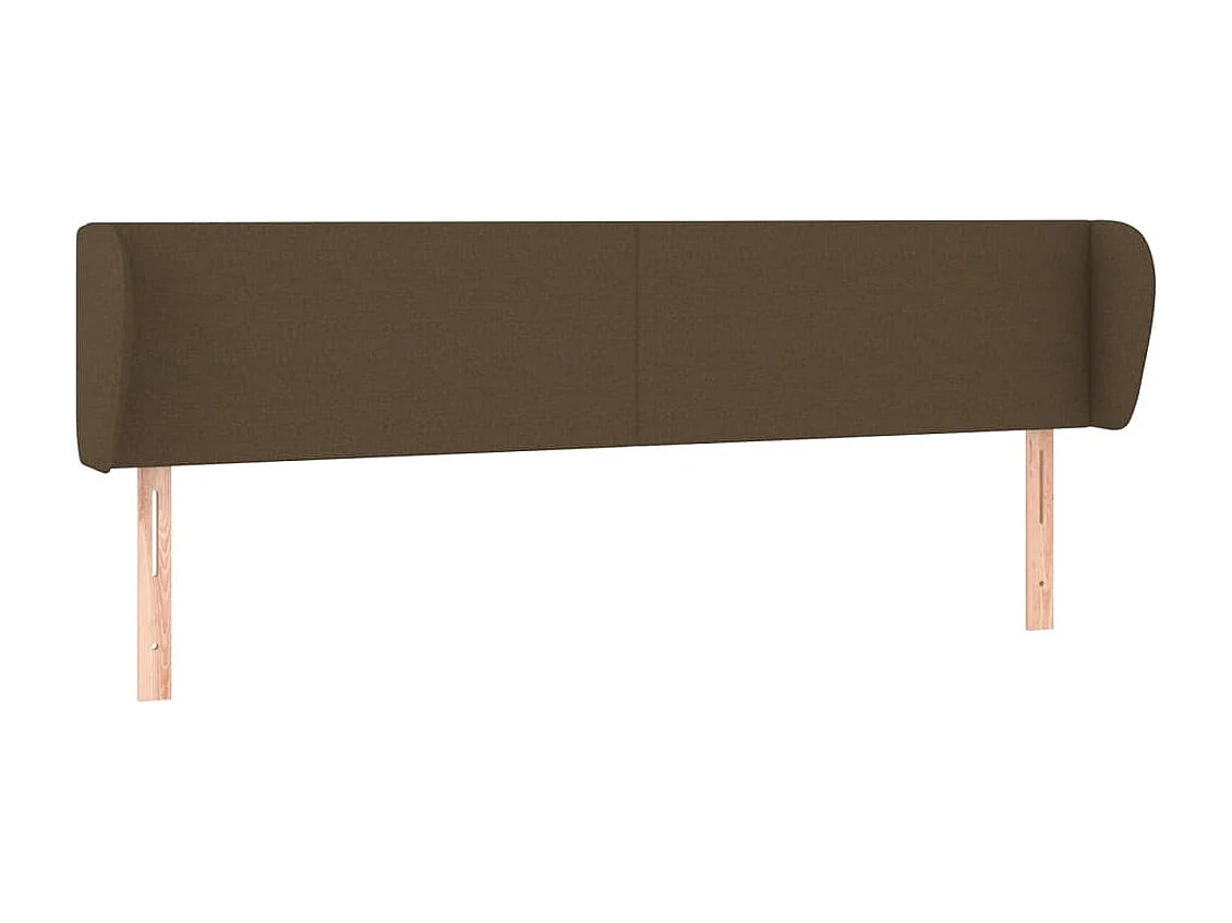 Tête de lit avec oreilles Marron foncé 203x23x78/88 cm Tissu