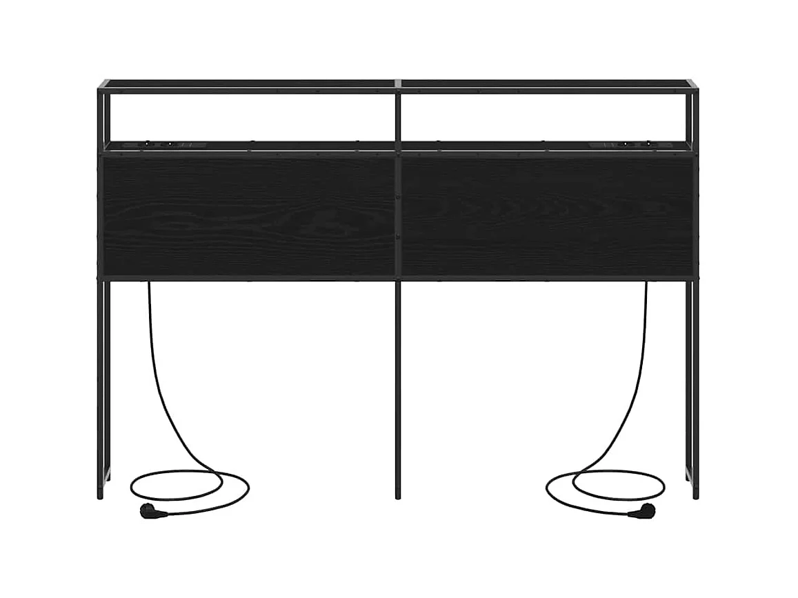 Cabecero de roble negro con almacenaje, 140 cm, madera de ingeniería