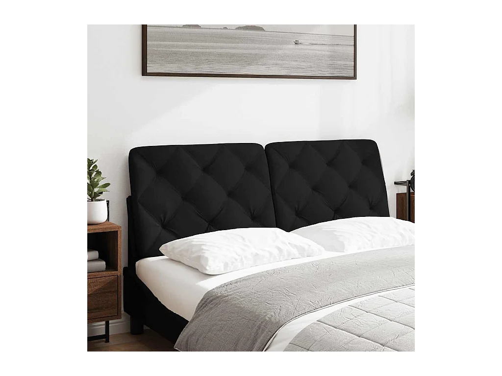 Zwart hoofdbordkussen 120 cm stof